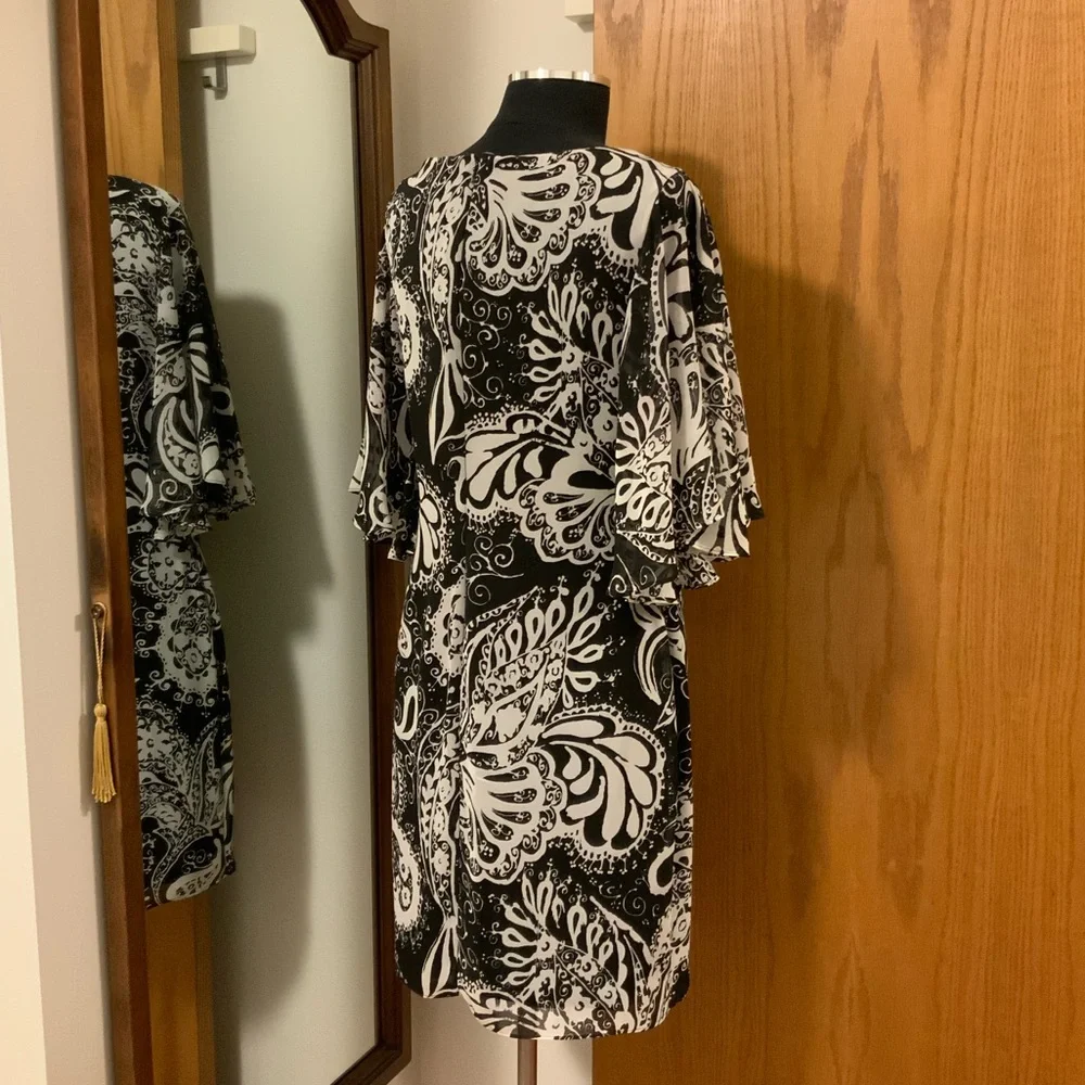 B&W Chiffon Dress - Picture 2 of 3